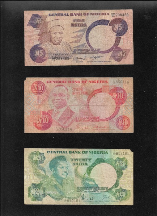 Set Nigeria 5 + 10 + 20 naira