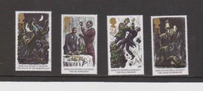 4 marci postale nestampilate Sherlock Holmes foto