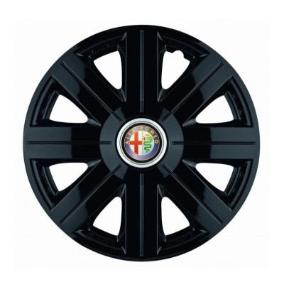 Set 4 Capace Roti, potrivite jantelor de R14, pentru Alfa Romeo, model Cosmos Negru foto