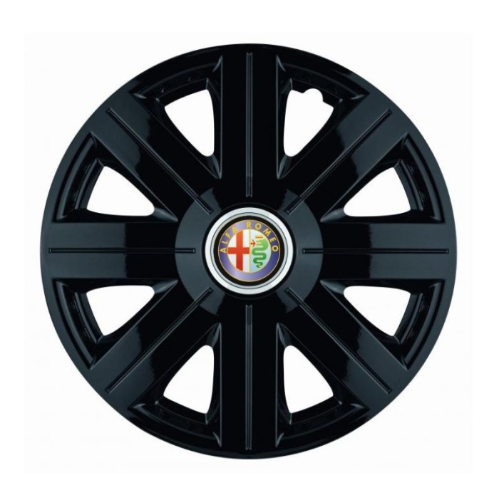 Set 4 Capace Roti, potrivite jantelor de R14, pentru Alfa Romeo, model Cosmos Negru