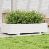 Cumpara ieftin Jardinieră de grădină, alb, 110x60x26,5 cm, lemn masiv de pin