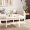 VidaXL Măsuță de cafea, alb, 118x63x45 cm, lemn masiv de pin