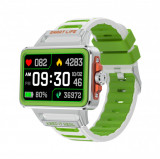 Cumpara ieftin Smartwatch iSEN S666, Silver Green White, 1.57 TFT HD, iOS Android, NFC, Alerta apel Bluetooth, Jocuri, Monitorizare sanatate, 240mAh