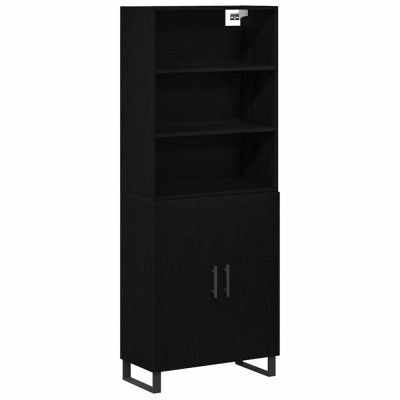 vidaXL Bufet 2 pcs Stejar negru 70 x 34 x 180 cm Lemn compozit foto
