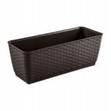 Cumpara ieftin Jardiniera decorativa, Prosperplast, imitatie ratan, maro, 49.2x17.2x17.4 cm, Old