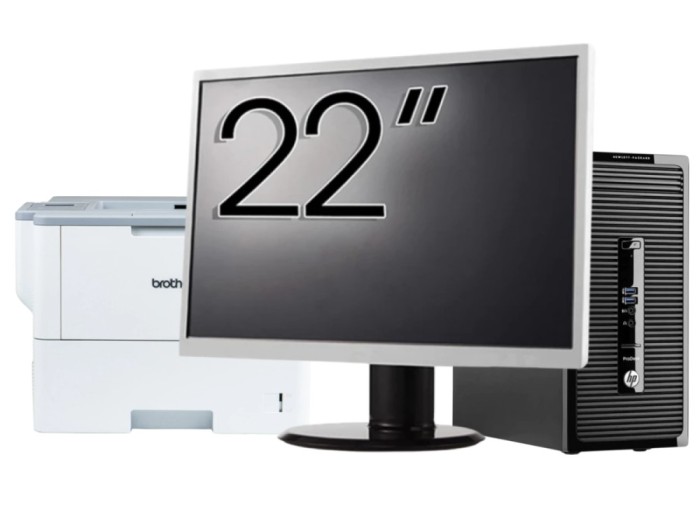 Pachet Calculator Second Hand HP ProDesk 490 G3 Tower, Intel Core i5-6400 2.70GHz, 8GB DDR3, 500GB HDD, DVD-ROM + Monitor 22&amp;quot; &amp; Imprimanta Brothe