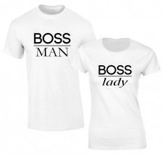 Set de tricouri pentru cupluri Boss Man/Lady COD ST101 foto