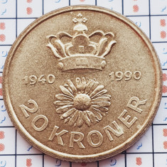 1154 Danemarca 20 kroner 1990 Margrethe II (50th Birthday) km 870
