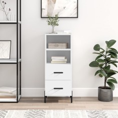 vidaXL Servantă, alb, 34,5x34x90 cm, lemn compozit 828676