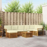 vidaXL Seturi de canapele 8 pcs Natural și Crem Lemn Solid de Acacia 3375220