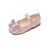 Pantofi eleganti roz sidefat - Butterfly (Marime Disponibila: Marimea 22)