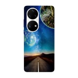 Husa compatibila cu Huawei P50 model Milk way Road, Silicon, TPU, Viceversa, Transparent, Carcasa