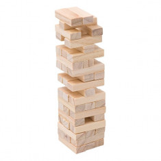 Joc Tumblin Tower, tip Jenga, din lemn, 45 piese, 4.5x1.5x1cm