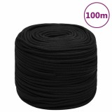 Cumpara ieftin Franghie de lucru, negru, 10 mm, 100 m, poliester