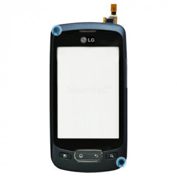 Ecran tactil cu capac frontal LG P500 Optimus One, digitizator capac frontal albastru piesa de schimb FRONTCT foto