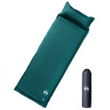 VidaXL Saltea de camping auto-gonflabilă cu pernă integrată, verde