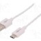 Cablu USB A mufa, USB C mufa, USB 2.0, lungime 1m, alb, Goobay - 45563