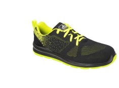 Pantofi de protectie, bombeu metalic,negru/verde,Portwest 41