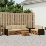 vidaXL Set de canapele de exterior cu pernă 7 pcs Natural și Bej 3384064