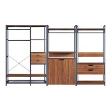 Set 3 suporturi haine masuri diferite Larem 4 cu 4 sertare si 1 dulap [en.casa] HausGarden Leisure, [en.casa]
