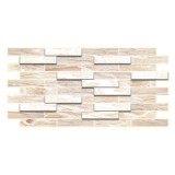 Panou decorativ Wood Oak, PVC, crem + alb, 98 x 48 cm, 0.3 mm