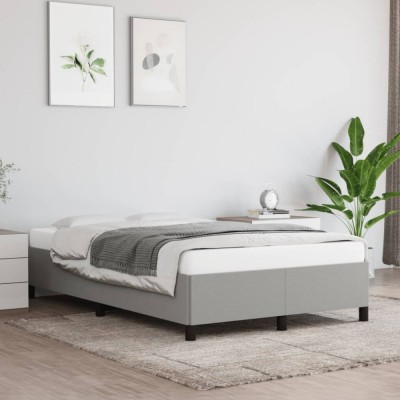 vidaXL Cadru de pat fără saltea țesătură gri deschis 120x190 cm 3269631 foto