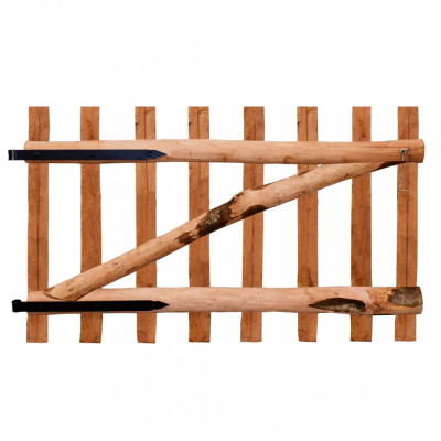 Poartă de gard simplă, din lemn de alun, 100 x 60 cm foto