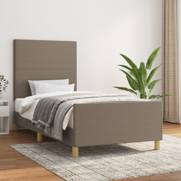 Cadru de pat fără saltea Taupe 80x200 cm țesătură