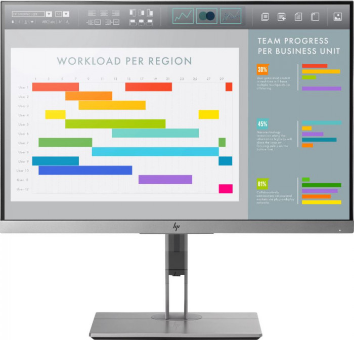 Monitor Refurbished HP EliteDisplay E243i, 24 Inch IPS, Full HD, HDMI, DisplayPort, VGA, USB 3.0 NewTechnology Media