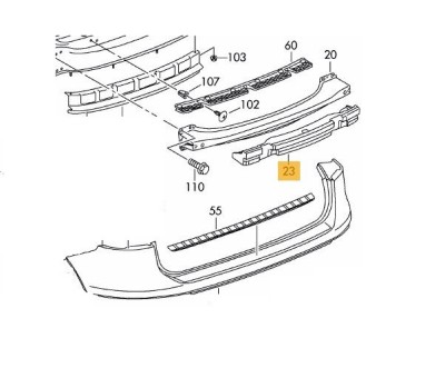 Absorbant bara spate VW TOUAREG (7P5), 04.10-07.2014 partea centrala, cod OE VAG 7P6807256C foto