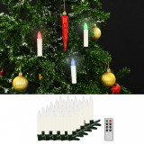 VidaXL Lum&acirc;nări Crăciun LED wireless cu telecomandă 30 buc. RGB