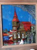 Biserica Neagra Brasov de Mircea Eugen PURCĂREA, ulei pe sticla