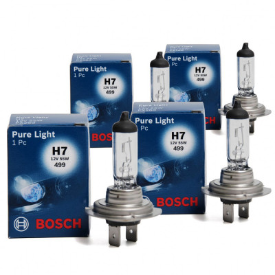 Set 4 Buc Bec Bosch H7 12V 55W Pure Light 1 987 302 777 foto