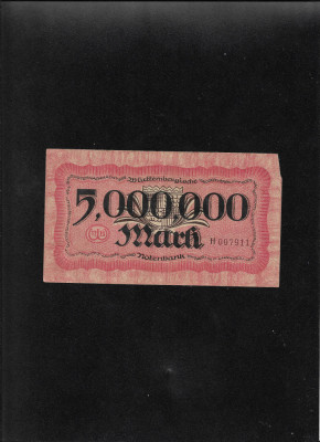 Germania 5000000 5.000.000 marci mark 1923 Wurttemberg seria007911 foto