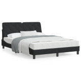 VidaXL Cadru de pat cu lumini LED, negru, 120x200 cm, catifea