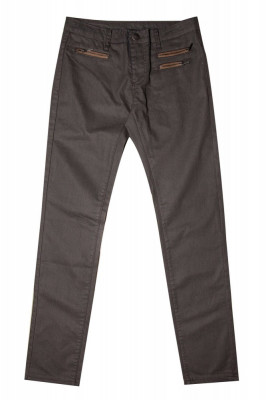 Pantaloni casual Zus van Sil, pentru femei, talie regular, cu buzunare decorative, Taupe foto