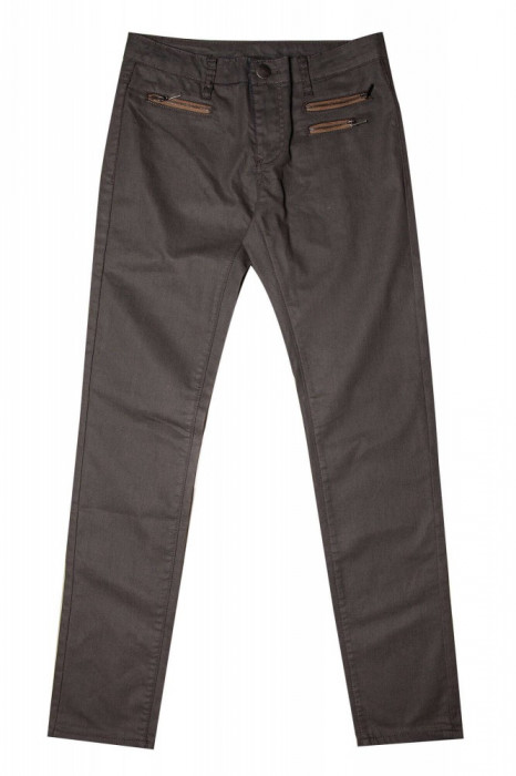 Pantaloni casual Zus van Sil, pentru femei, talie regular, cu buzunare decorative, Taupe