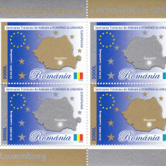 ROMANIA 2005 LP 1682 a SEMNAREA TRATATULUI ADERARE A ROMANIEI LA U.E.BLOC MNH