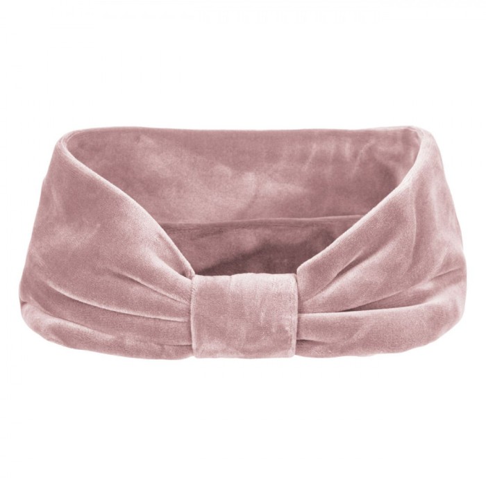 Bentită Păr Damă, Model Lățime 12cm, Catifelată, Culoare Nude, Nod Decorativ