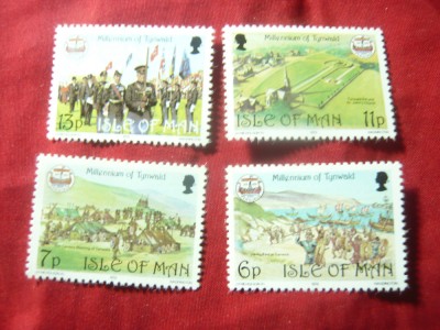 Serie mica Insula Man 1979 - 1000 Ani Tynwald Parlament , 4 valori foto