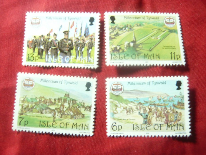 Serie mica Insula Man 1979 - 1000 Ani Tynwald Parlament , 4 valori