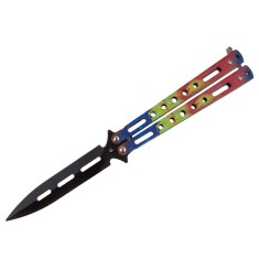 Briceag fluture de antrenament DEPOX&reg;, Romanian Spirit, otel inoxidabil, 22.5 cm, multicolor