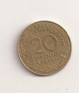 Moneda Franta - 20 Centimes 1987 foto