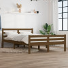 Cadru de pat dublu, maro miere, 135x190 cm, lemn masiv GartenMobel Dekor, vidaXL