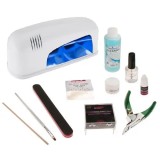 Set Basic gel UV - sistem mic monofazic cu lampă UV albă cu 1 bec, INGINAILS