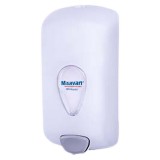 Dozator pentru sapun lichid Eco-Line, 1 litru, sistem anti-picurare, inchidere de siguranta cu cheie, alb