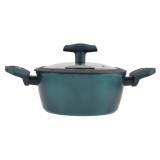 Cratita din Aluminiu cu Strat Antiderapant si Capac de Sticla Sea Line 24 cm, 4 L Handy KitchenServ
