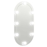 Cumpara ieftin Oglinda ovala cu lumini LED, 80x40, cm sticla