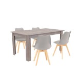 Cumpara ieftin Set de masă Lola 4+1 gri-stejar York