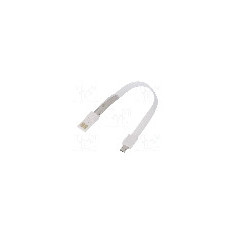 Cablu USB A mufa, USB B micro mufa, USB 2.0, lungime 0.23m, alb, AKYGA - AK-AD-34
